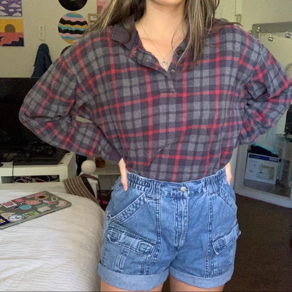 Vintage 80s/90s Club Room Long sleeve plaid polo - Picture 2 of 6